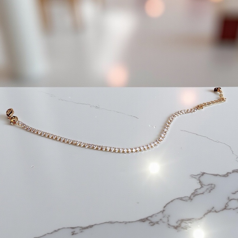 CZ Teardrop Tennis Bracelet- 18K Gold Filled